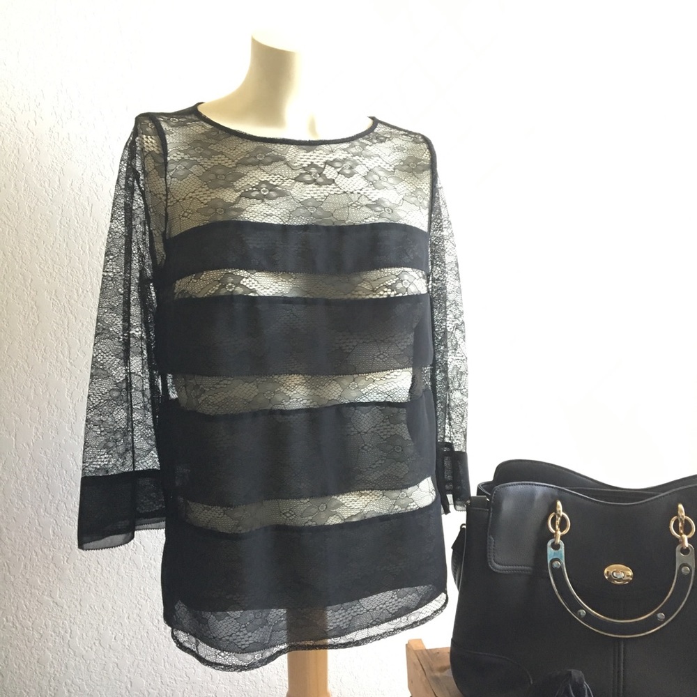 Ann Taylor Sheer overlay sz XX color black